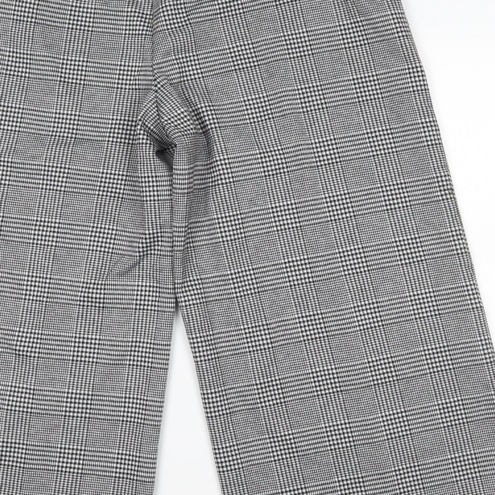 Marks and Spencer Womens White Houndstooth  Trousers  Size 16 L23 in