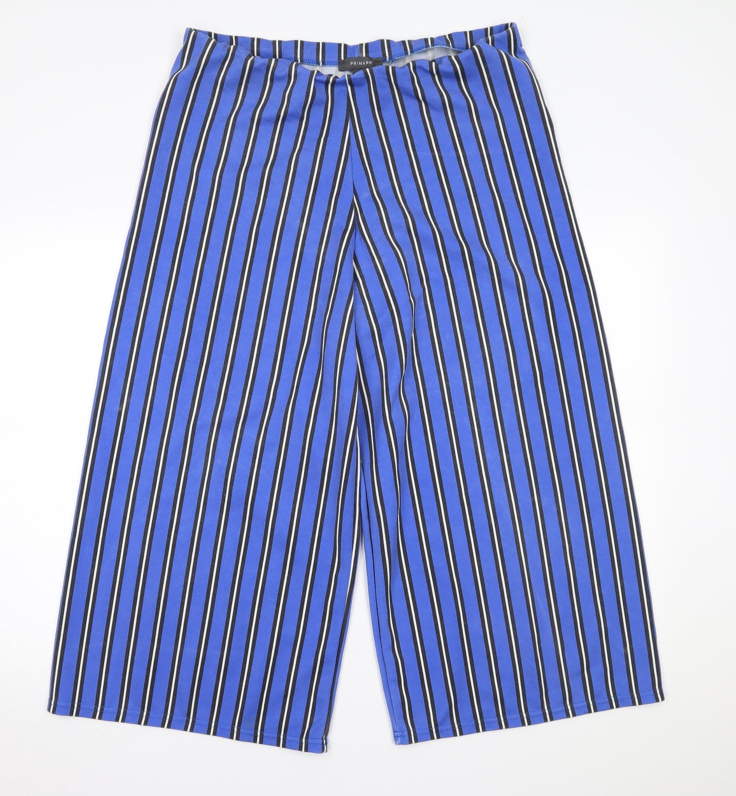 Primark Womens Blue Striped  Trousers  Size 18 L22 in