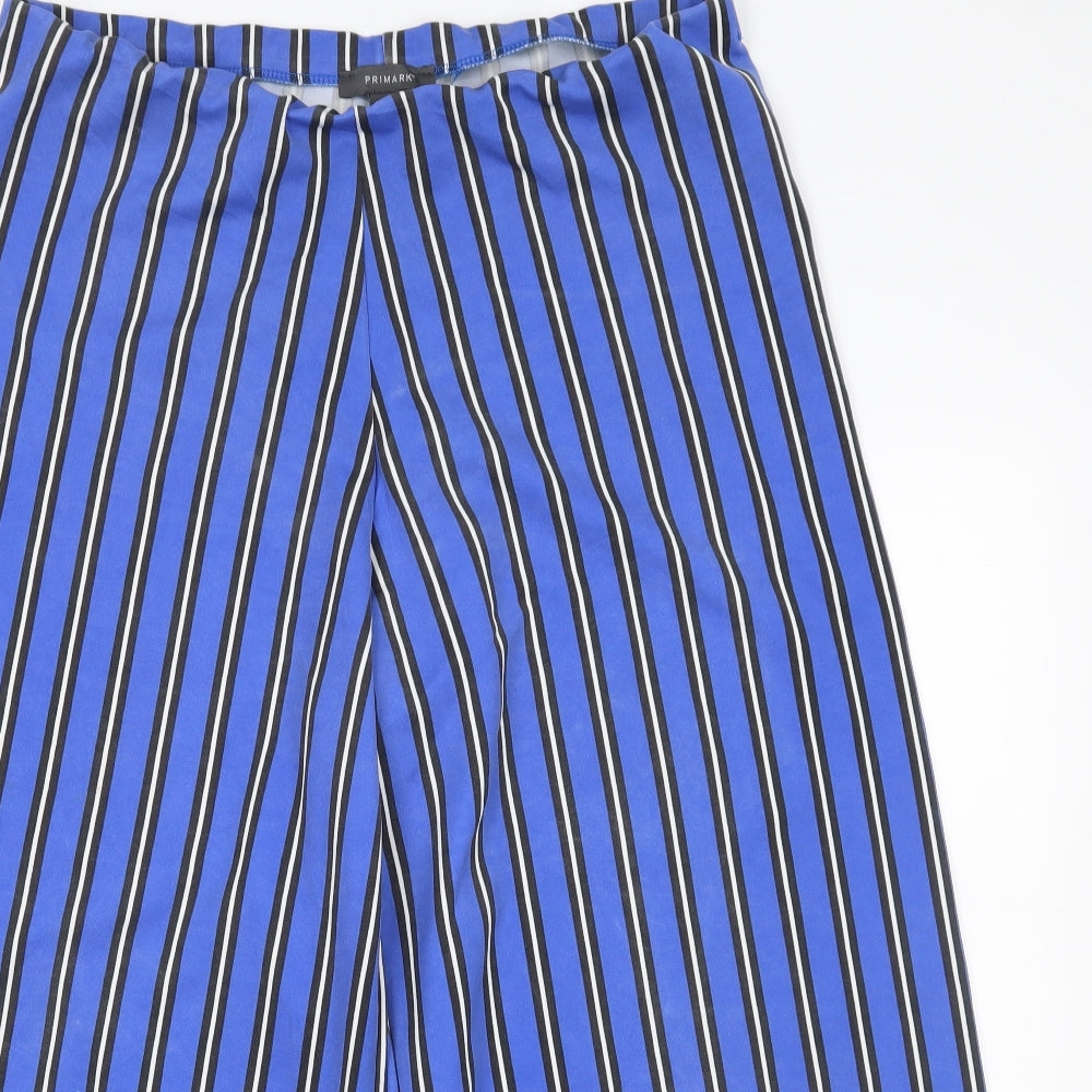 Primark Womens Blue Striped  Trousers  Size 18 L22 in
