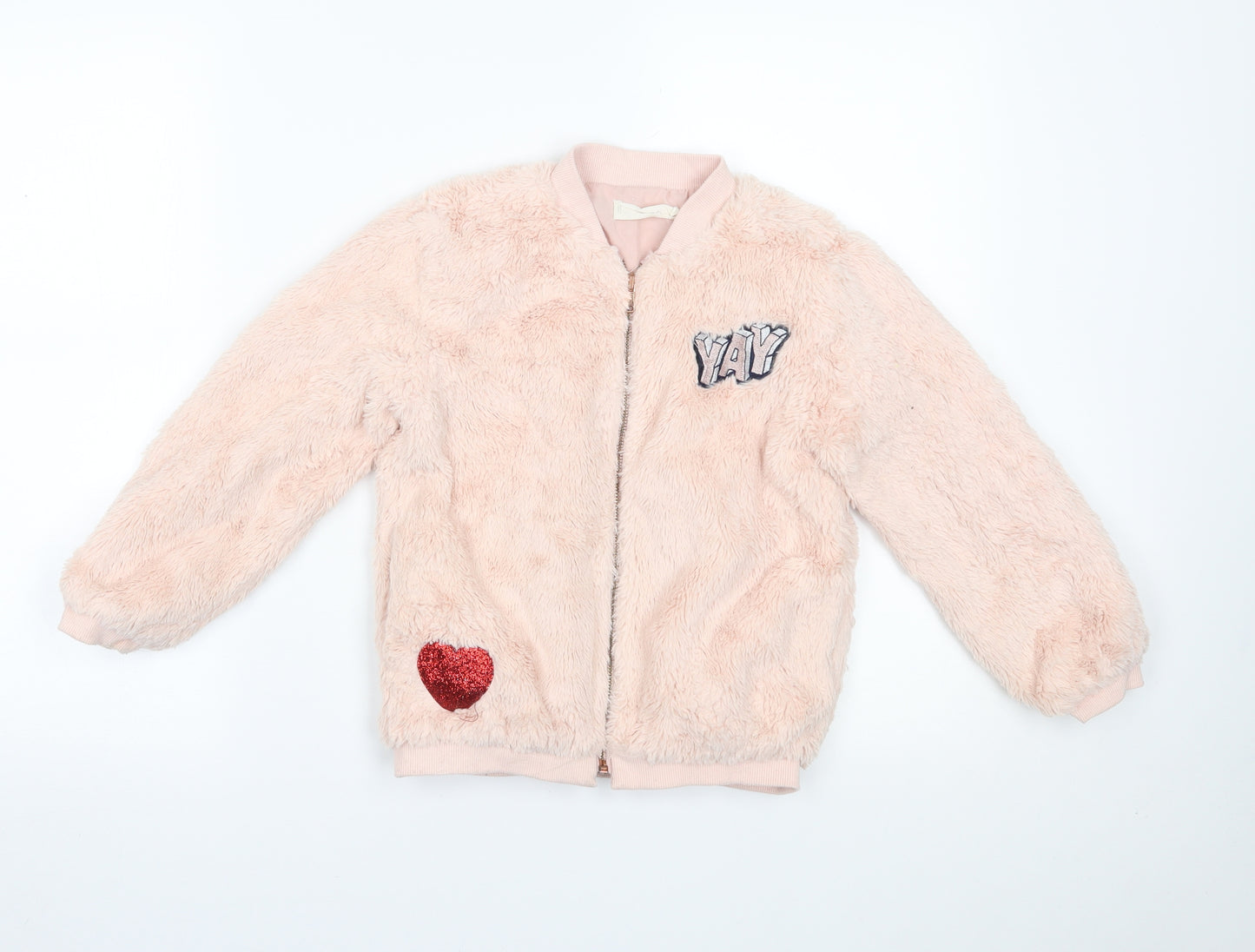 Mango Girls Pink   Motorcycle Jacket Coat Size 7-8 Years