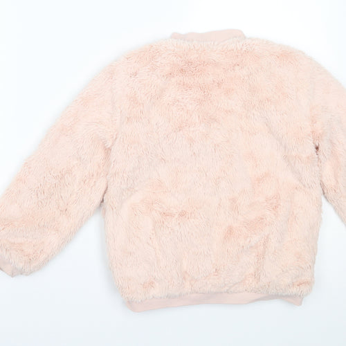 Mango Girls Pink   Motorcycle Jacket Coat Size 7-8 Years