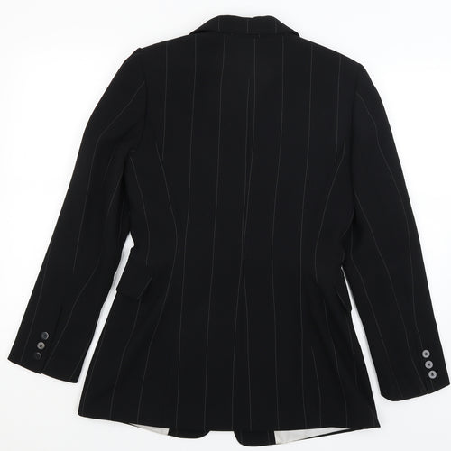 Wallis Womens Black Striped  Jacket Blazer Size 10