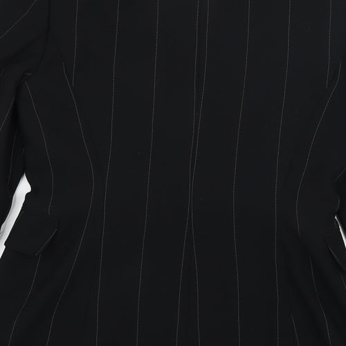 Wallis Womens Black Striped  Jacket Blazer Size 10