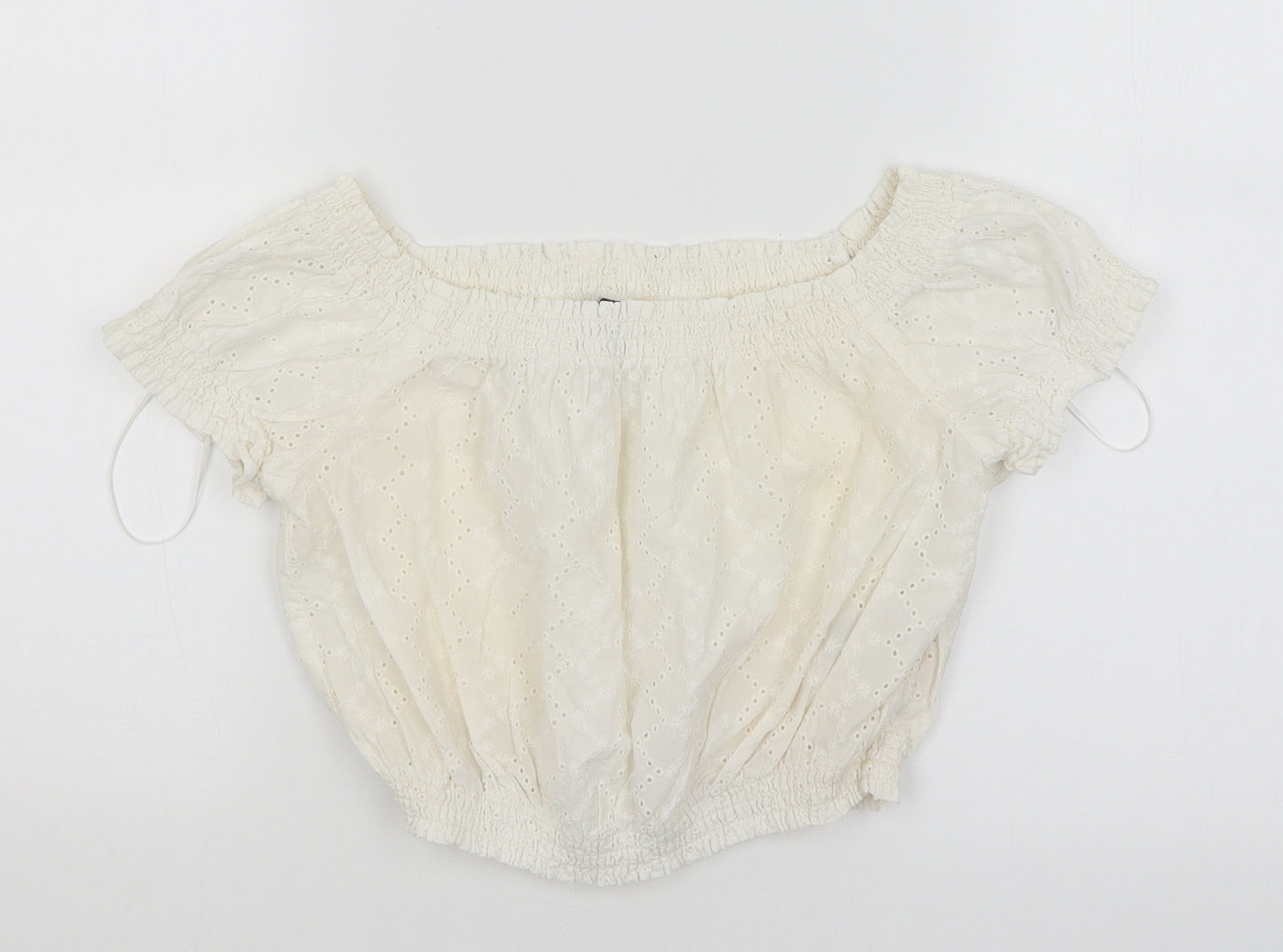 Divided Womens White   Cropped T-Shirt Size 10