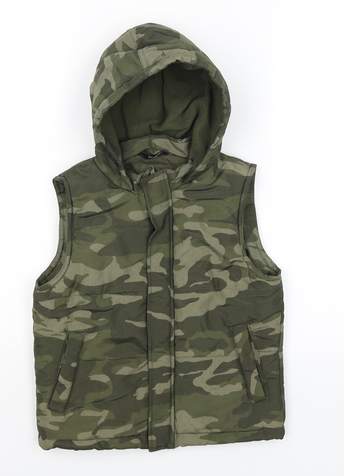 George Boys Green Camouflage  Gilet Coat Size 5-6 Years