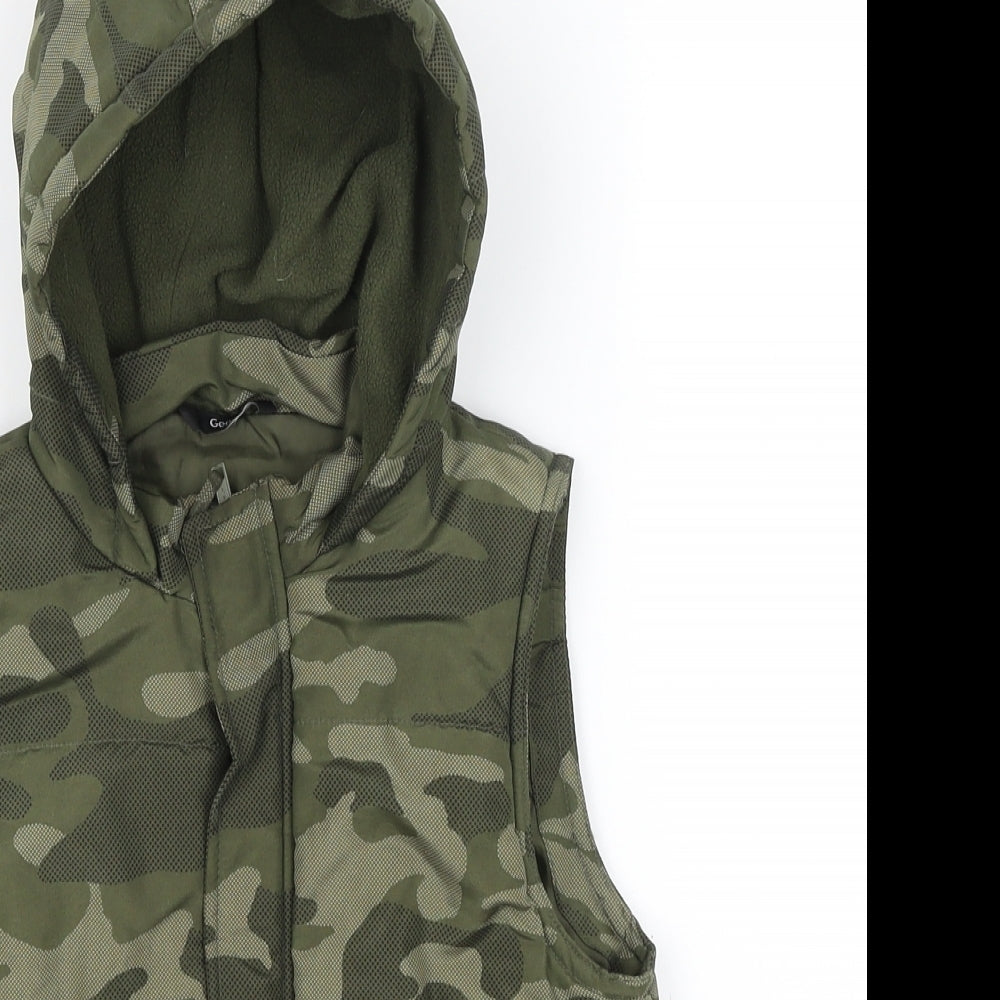 George Boys Green Camouflage  Gilet Coat Size 5-6 Years