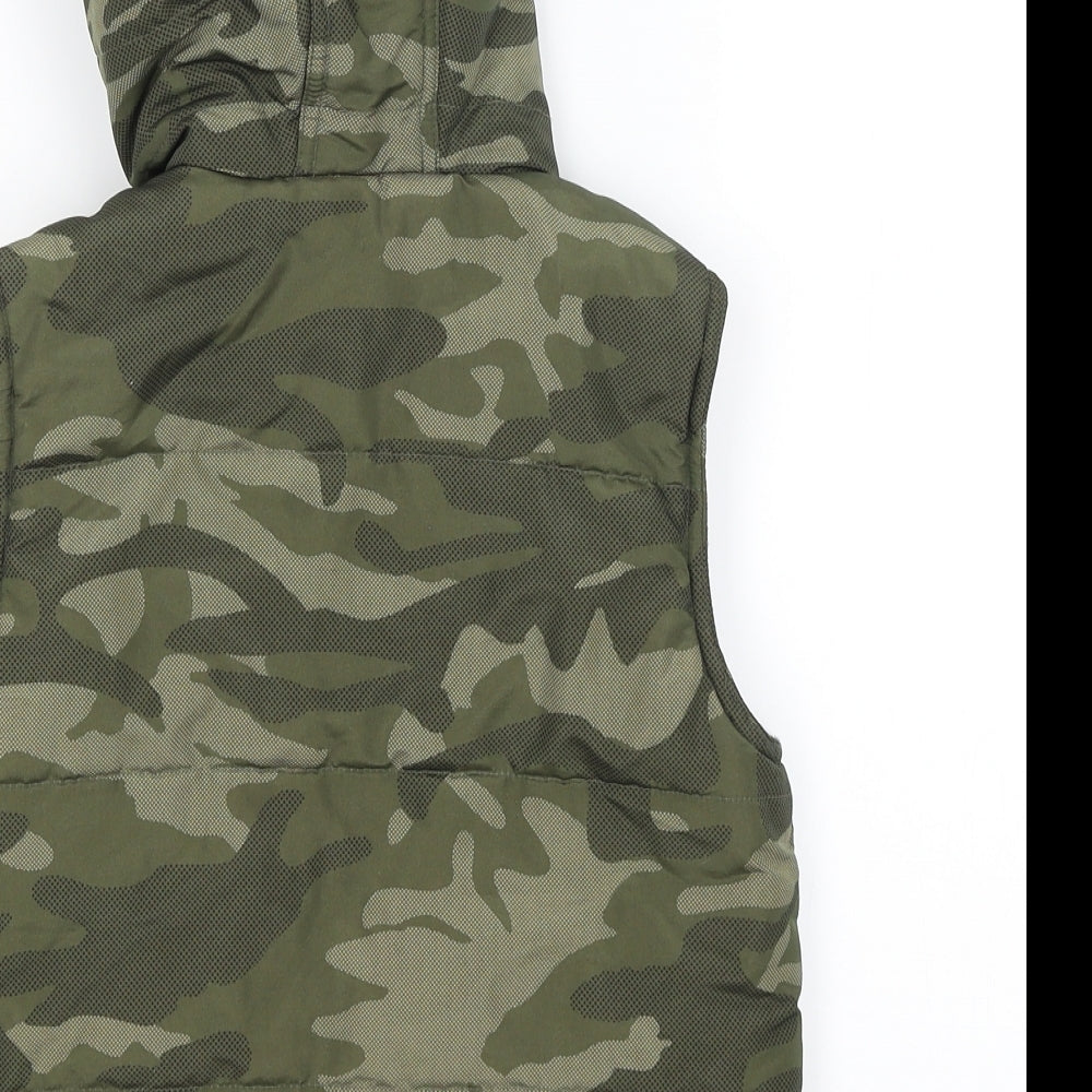 George Boys Green Camouflage  Gilet Coat Size 5-6 Years