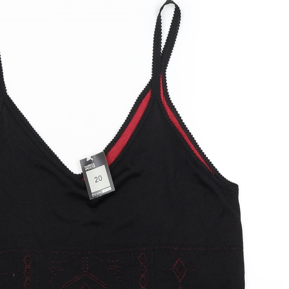 M&S Womens Black   Camisole Tank Size 20