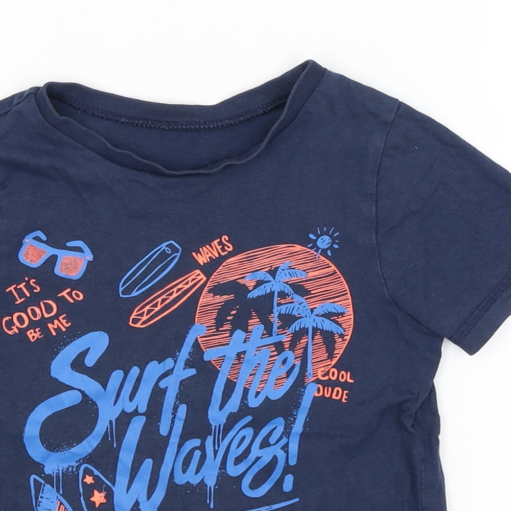 George Boys Blue   Basic T-Shirt Size 5-6 Years  - Surfer
