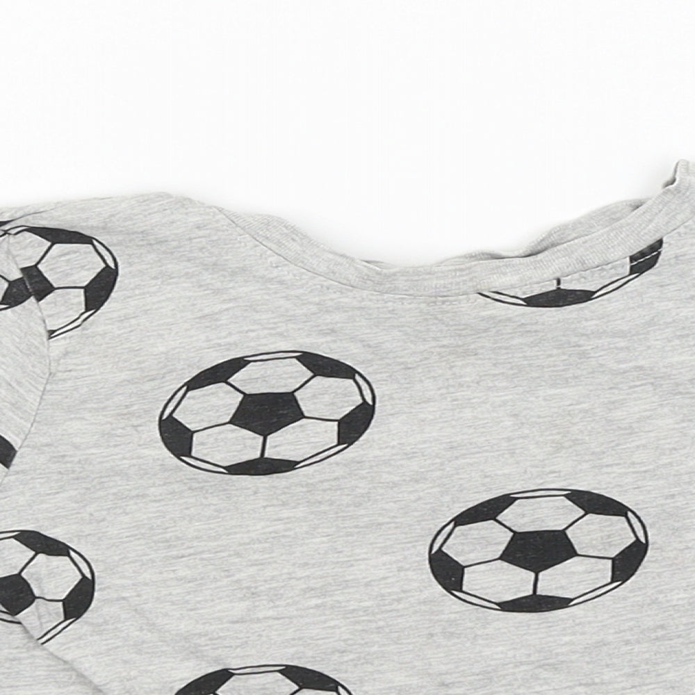 H&M Boys Grey   Basic T-Shirt Size 3-4 Years  - Football