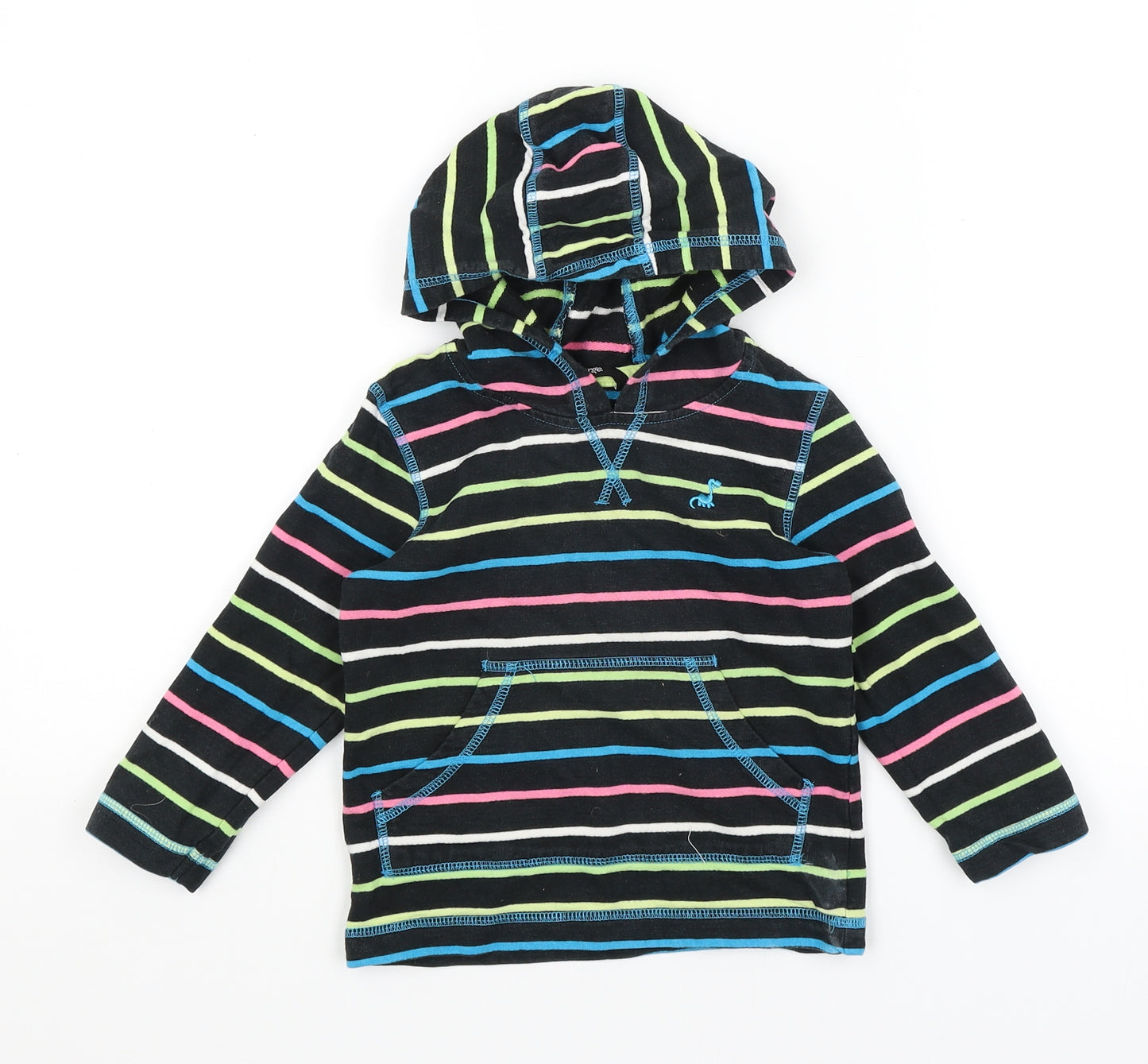 George Boys Black Striped  Pullover Hoodie Size 2-3 Years