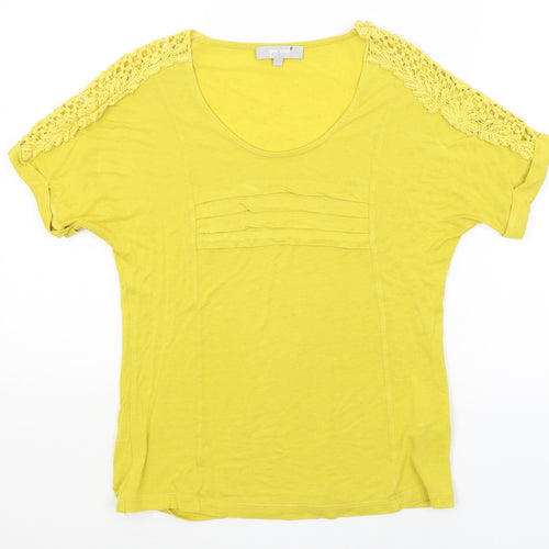 Per Una Womens Yellow   Basic T-Shirt Size 10