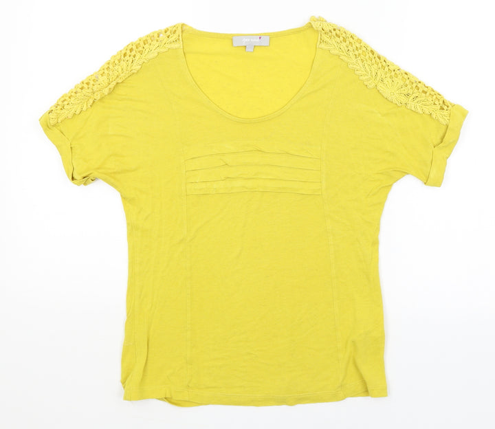 Per Una Womens Yellow Basic T-Shirt Size 10
