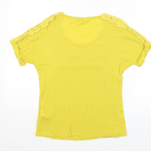 Per Una Womens Yellow   Basic T-Shirt Size 10