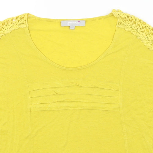 Per Una Womens Yellow   Basic T-Shirt Size 10