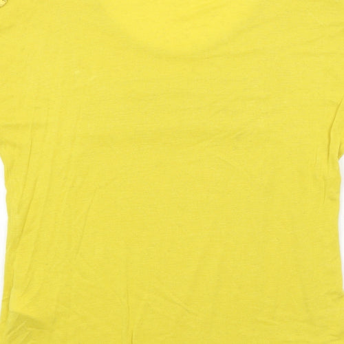 Per Una Womens Yellow   Basic T-Shirt Size 10