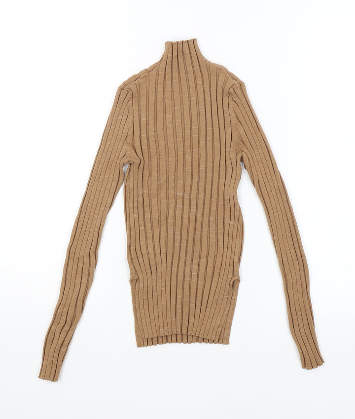 Topshop Womens Brown Basic T-Shirt Size 8