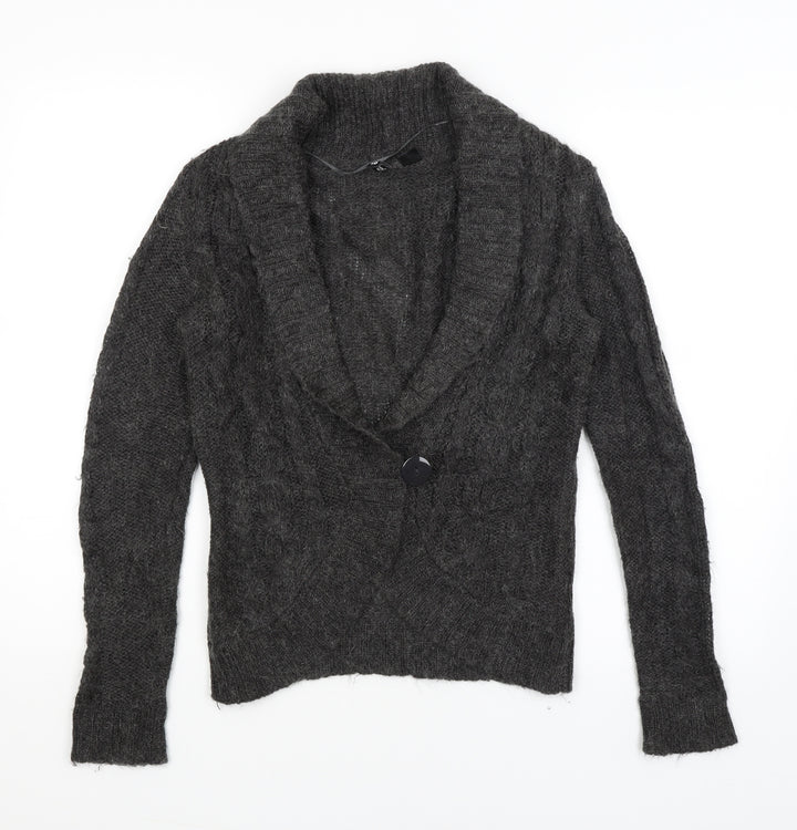 Divided Womens Grey Cardigan Jumper Size 10