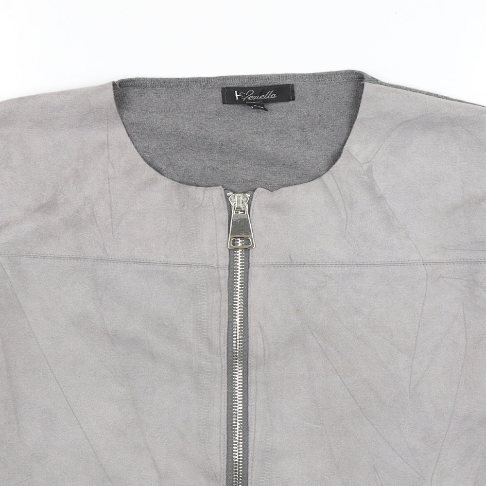 Yenella Womens Grey   Full Zip Jumper Size M