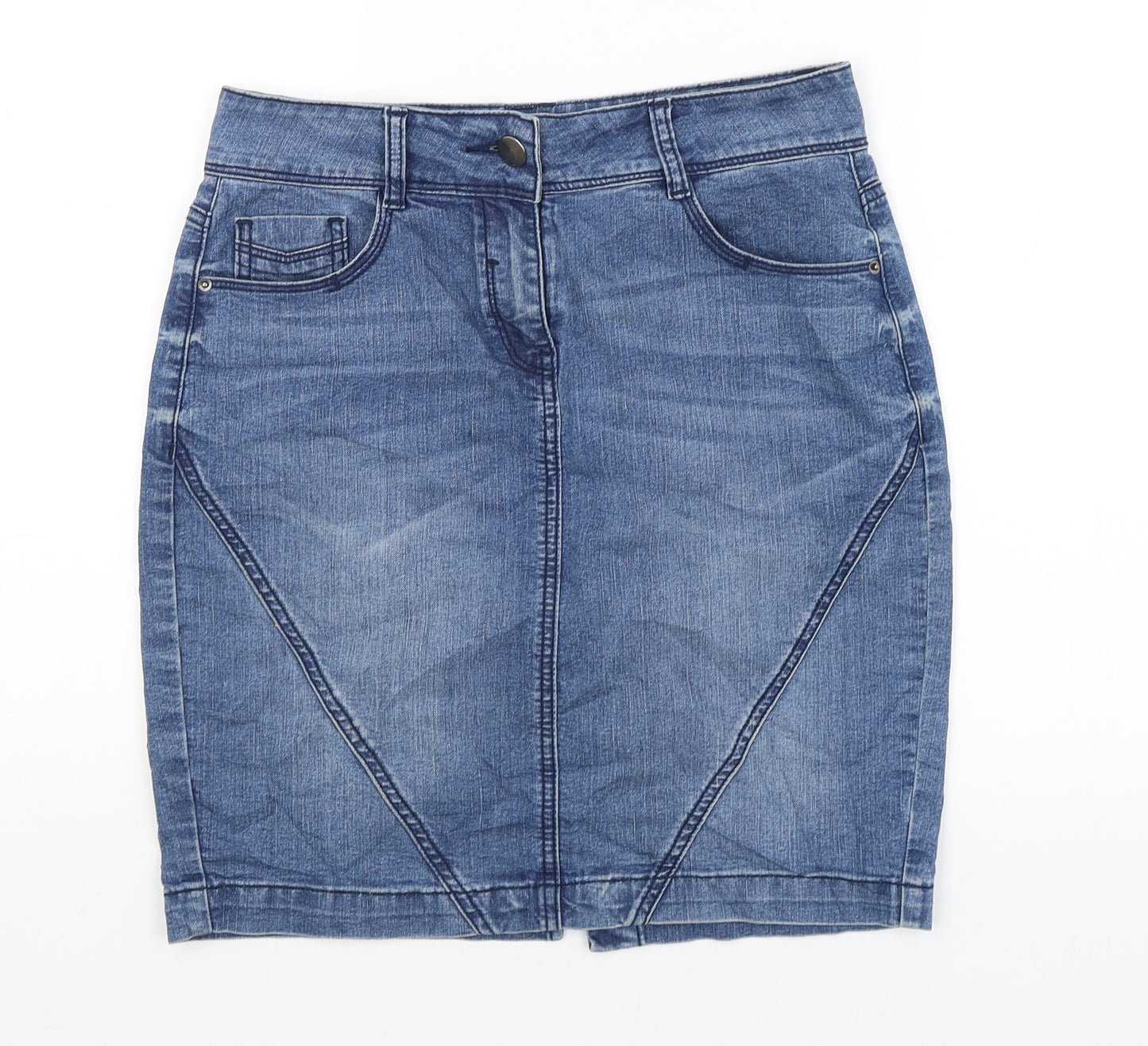 M&Co Womens Blue   A-Line Skirt Size 10