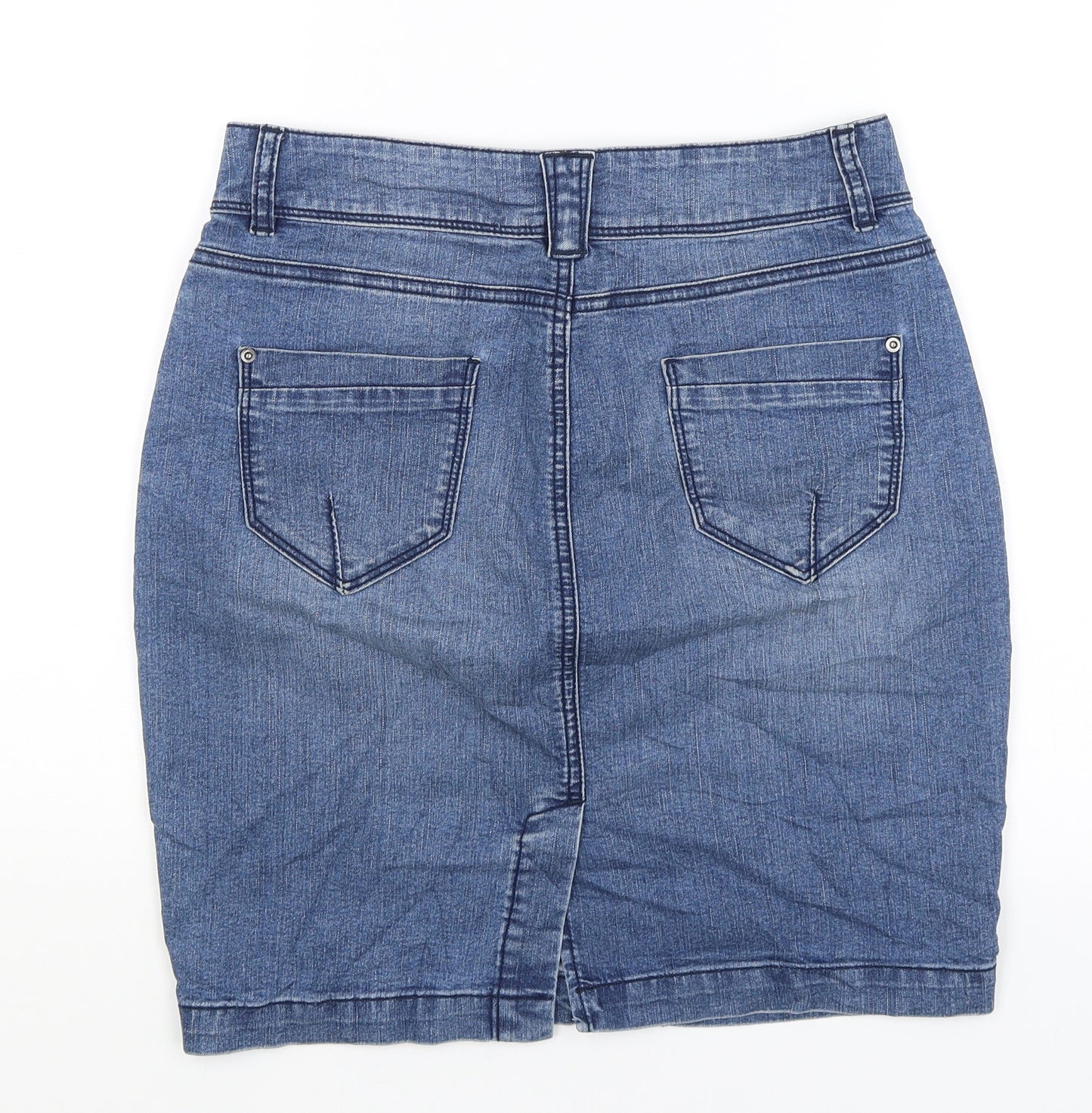 M&Co Womens Blue   A-Line Skirt Size 10