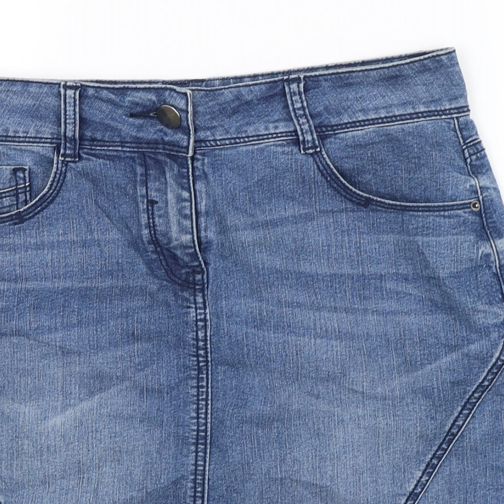 M&Co Womens Blue   A-Line Skirt Size 10