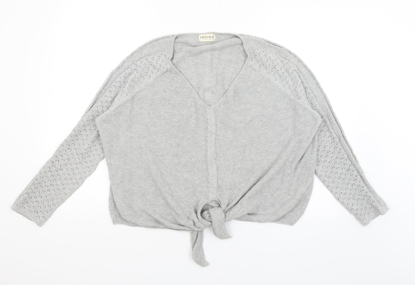 Indigo Collection Womens Grey   Basic T-Shirt Size 16