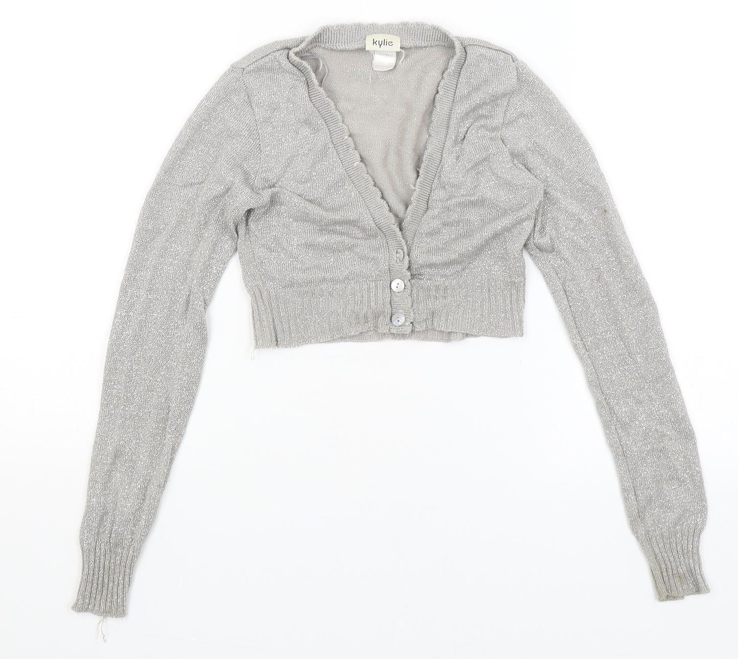 Kylie Girls Silver   Cardigan Jumper Size 9-10 Years