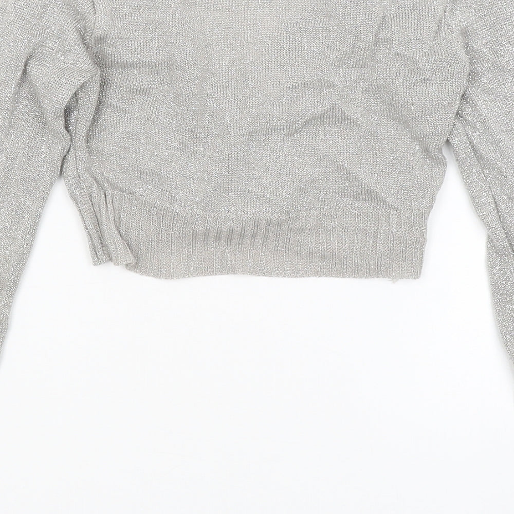 Kylie Girls Silver   Cardigan Jumper Size 9-10 Years