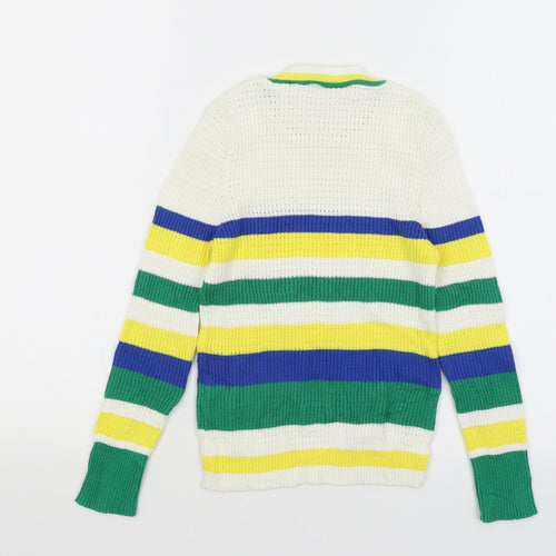 Astradivarius Womens White Striped  Pullover Jumper Size S
