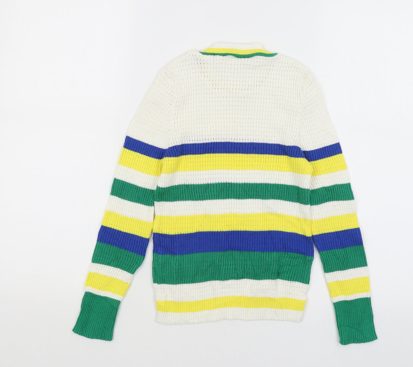 Astradivarius Womens White Striped  Pullover Jumper Size S
