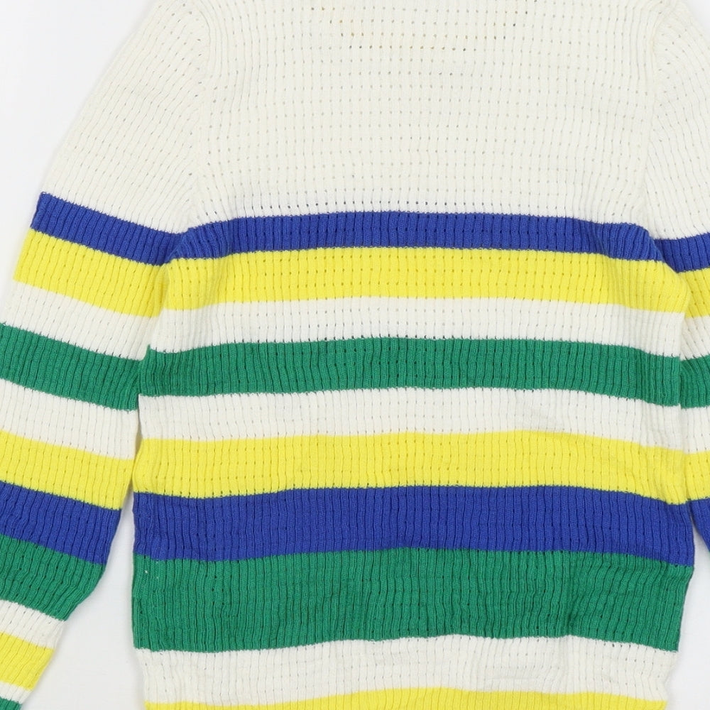 Astradivarius Womens White Striped  Pullover Jumper Size S