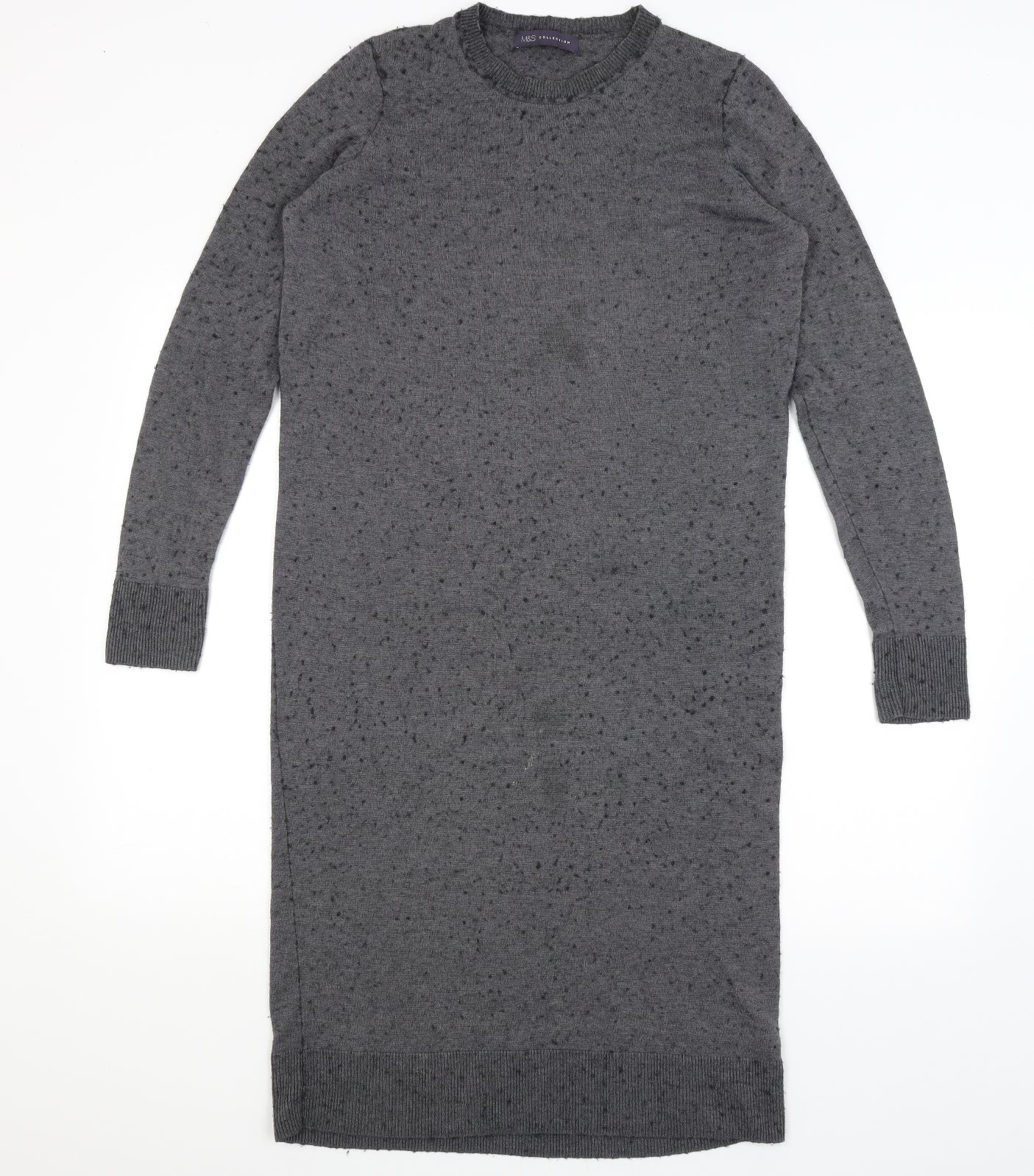 M&S Womens Grey   Jumper Dress  Size L