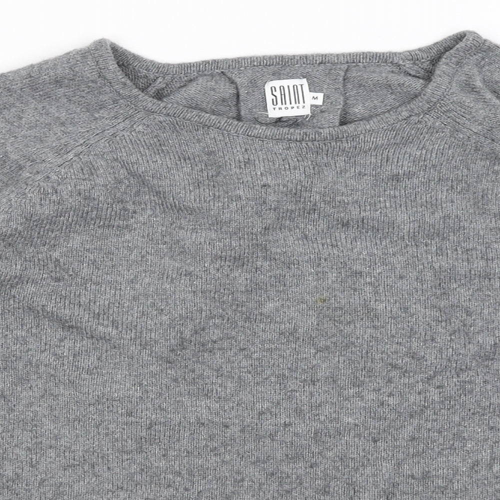 Saint Tropez Womens Grey   Pullover Jumper Size M