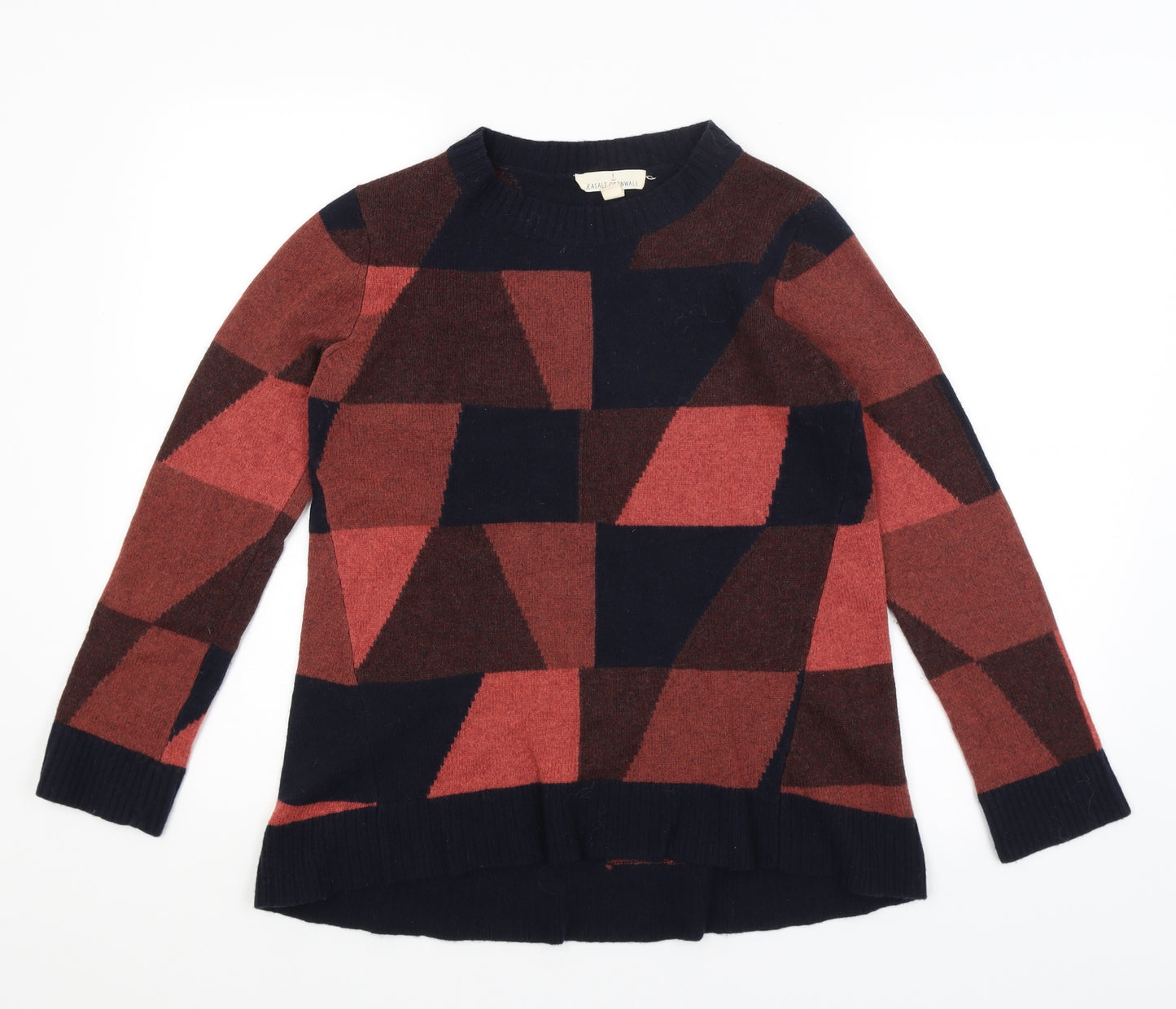 Sea Salt Womens Red Geometric  Pullover Jumper Size 8