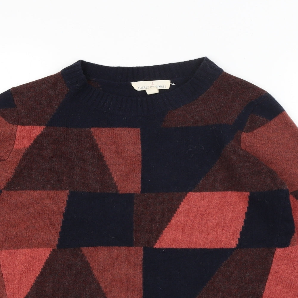 Sea Salt Womens Red Geometric  Pullover Jumper Size 8