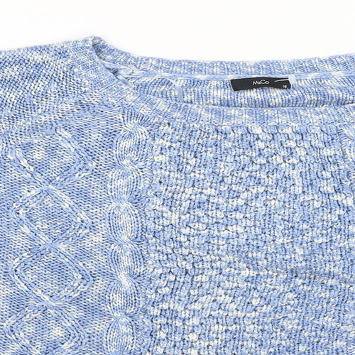 M&Co Womens Blue   Pullover Jumper Size 18