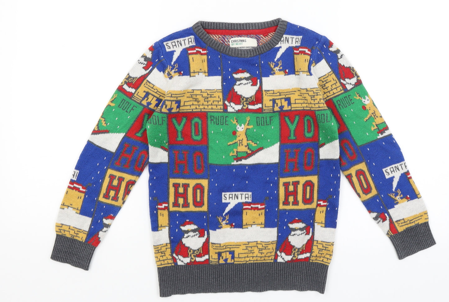 NEXT Boys Blue   Pullover Jumper Size 7 Years  - Christmas