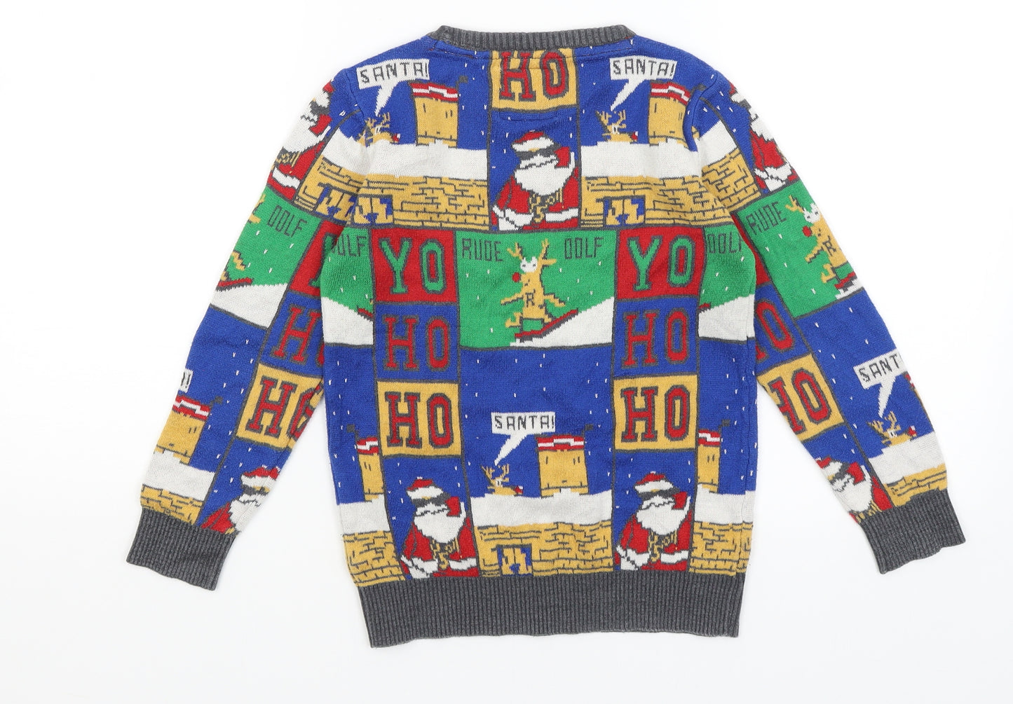NEXT Boys Blue   Pullover Jumper Size 7 Years  - Christmas
