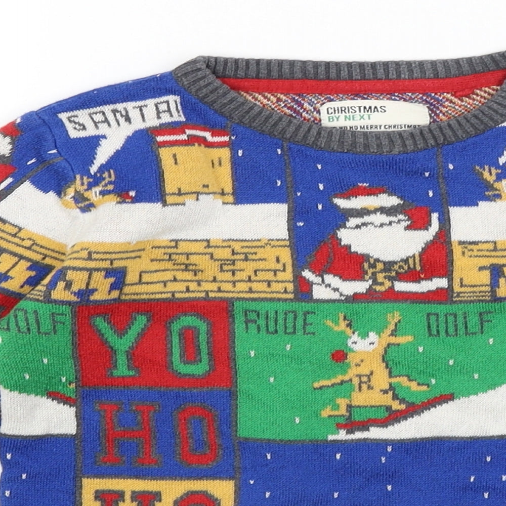 NEXT Boys Blue   Pullover Jumper Size 7 Years  - Christmas