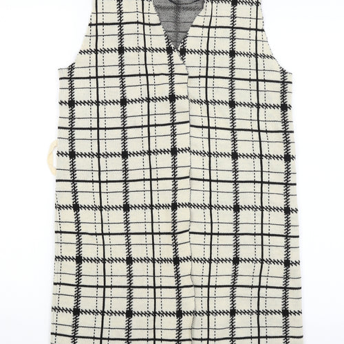 Primark Womens Beige Check  Wrap Jumper Size 6