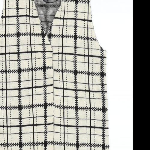 Primark Womens Beige Check  Wrap Jumper Size 6
