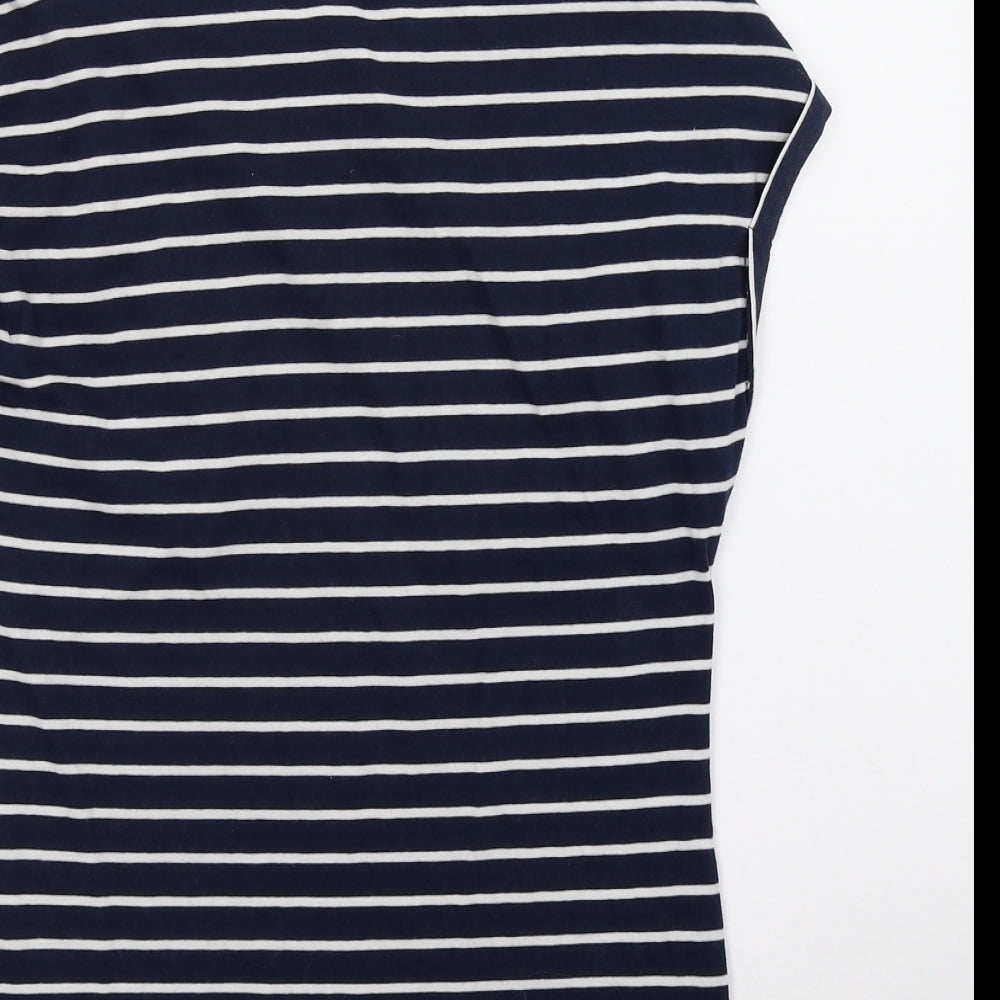 Dorothy Perkins Womens Blue Striped  Basic T-Shirt Size 10