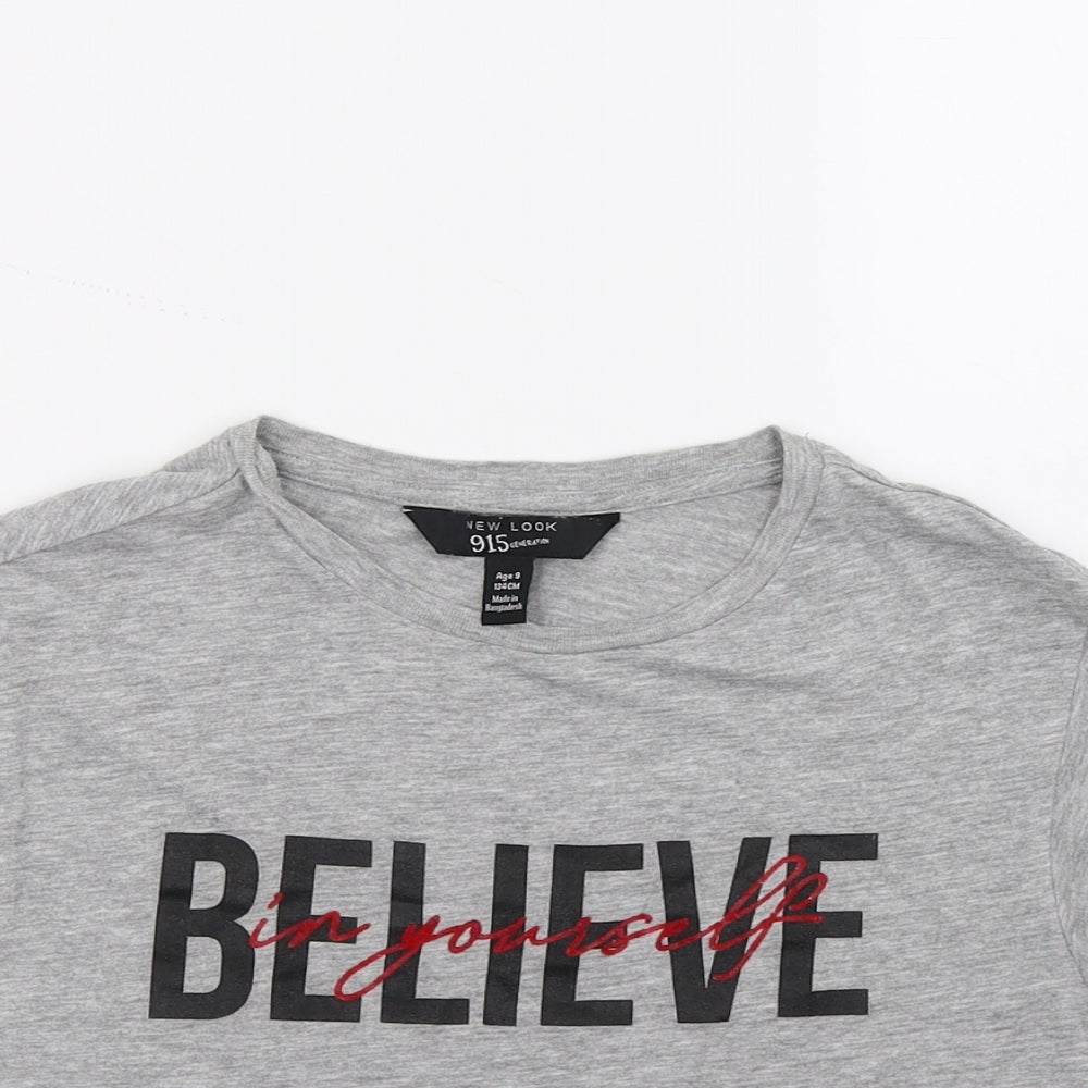 Newlook Girls Grey   Basic T-Shirt Size 8-9 Years