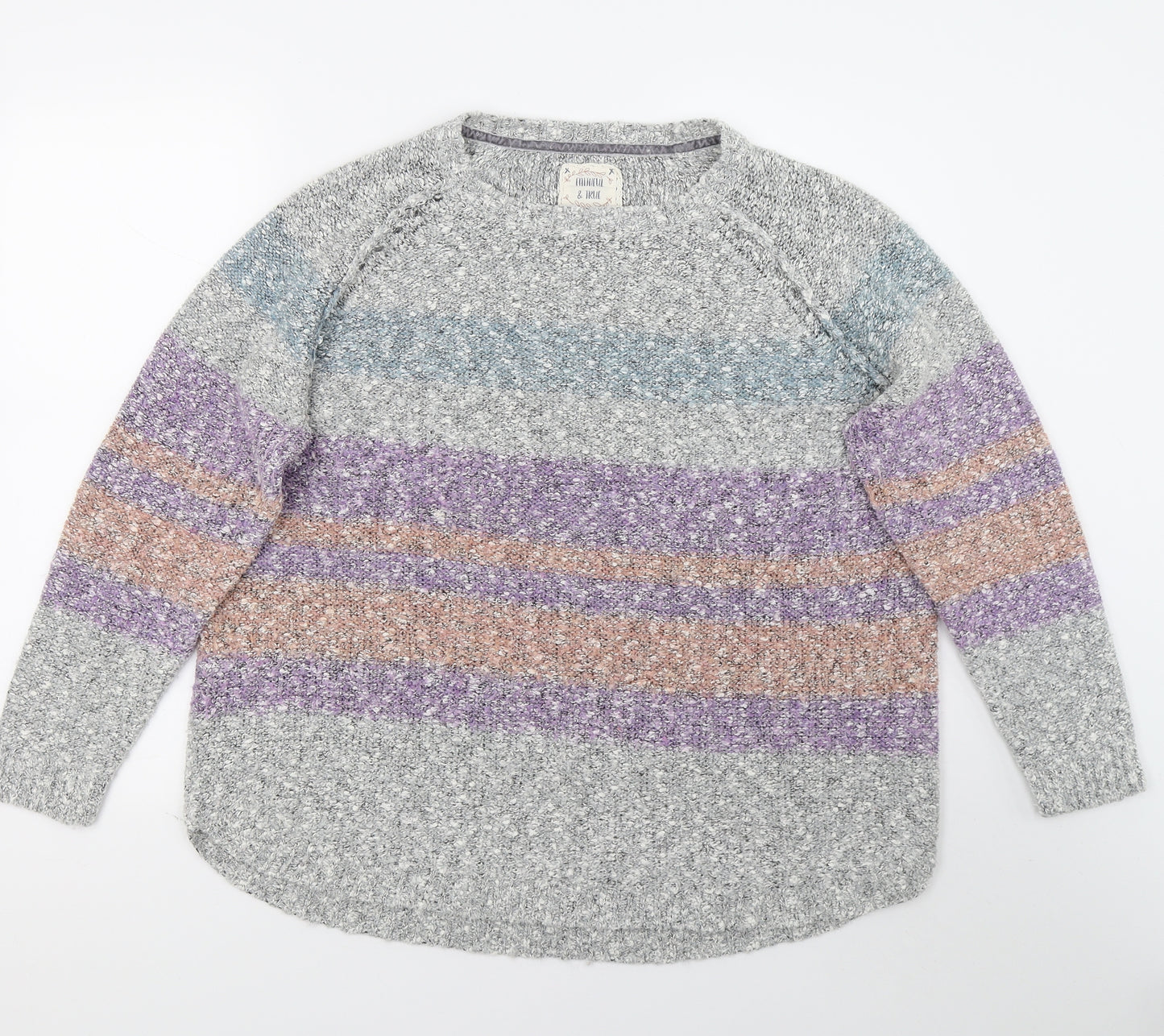 Mantaray Womens Grey Striped  Pullover Jumper Size 18