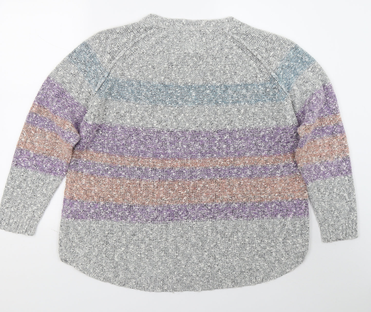 Mantaray Womens Grey Striped  Pullover Jumper Size 18