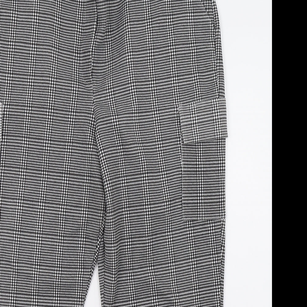 Primark Womens White Check  Cargo Trousers Size 20 L28 in