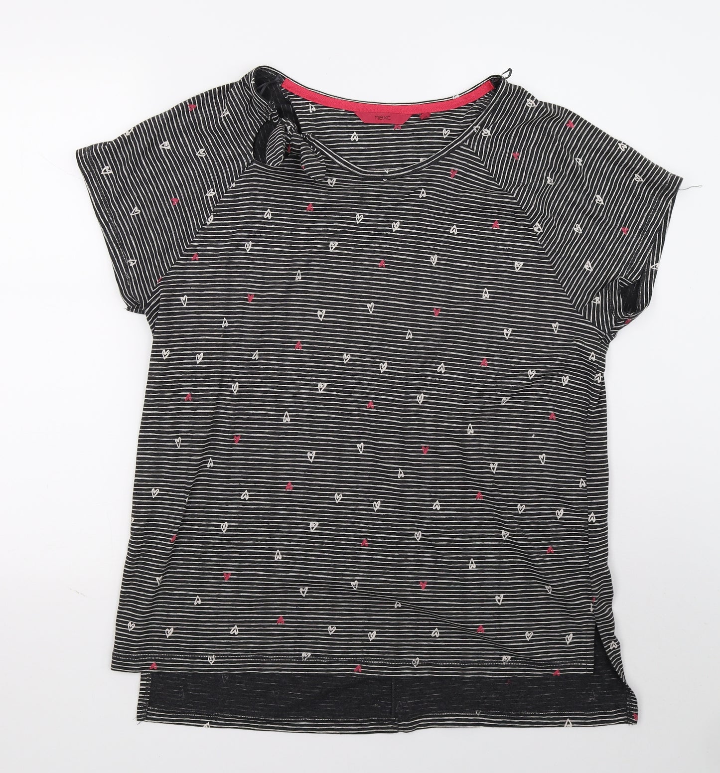 NEXT Womens Black Striped  Basic T-Shirt Size 16