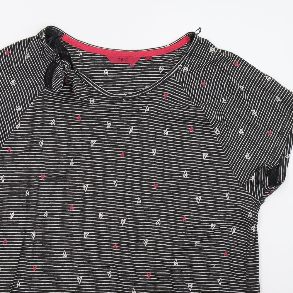NEXT Womens Black Striped  Basic T-Shirt Size 16