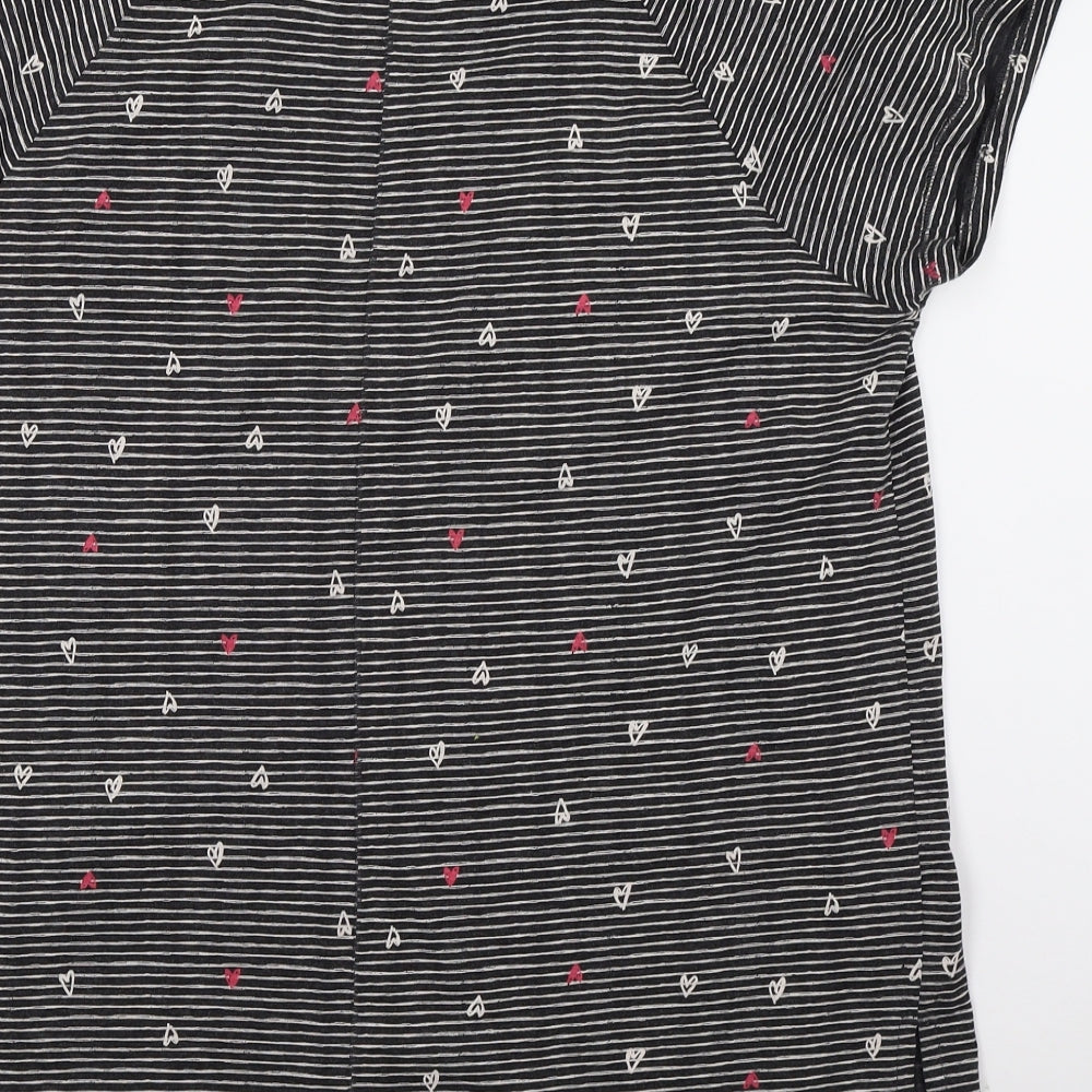 NEXT Womens Black Striped  Basic T-Shirt Size 16